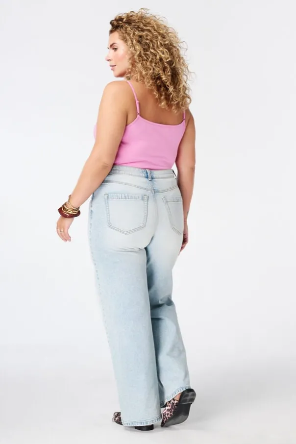 Wide leg jeans met hoge taille