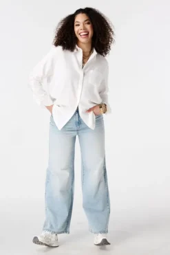 Wide leg jeans met hoge taille