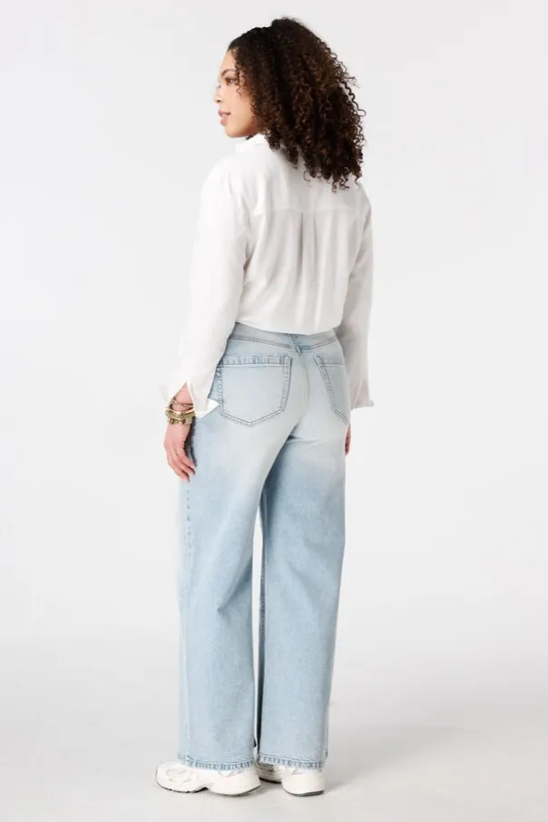 Wide leg jeans met hoge taille