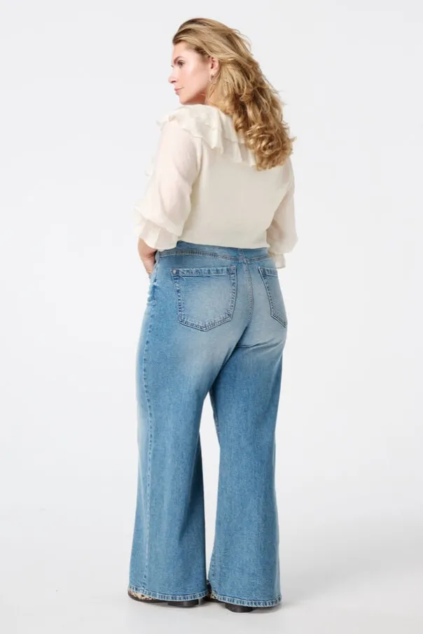 Wide leg jeans met hoge taille