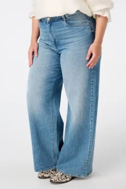 Wide leg jeans met hoge taille