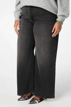 Wide leg jeans met hoge taille