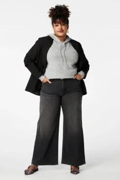 Wide leg jeans met hoge taille