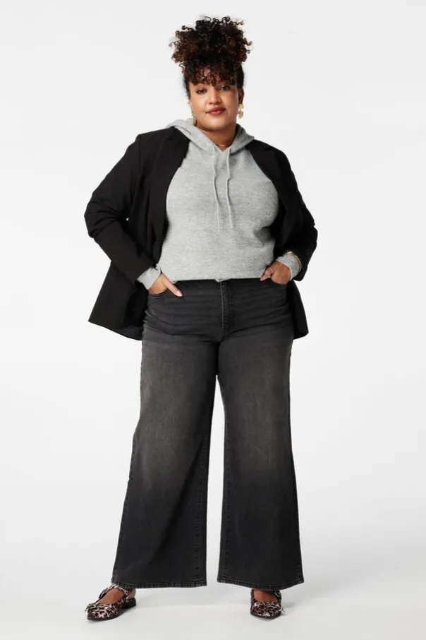 Wide leg jeans met hoge taille