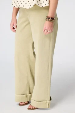 Wide leg jeans met omgeslagen pijpen