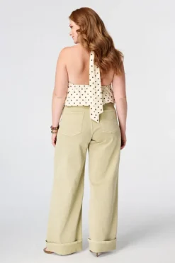 Wide leg jeans met omgeslagen pijpen