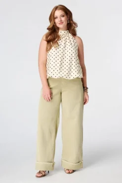 Wide leg jeans met omgeslagen pijpen