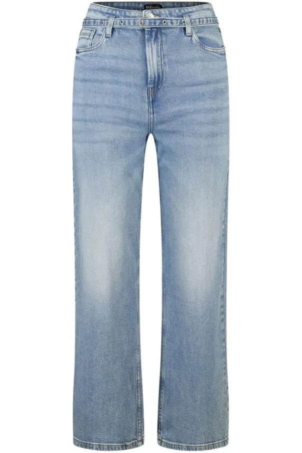 Wide leg jeans met riempje