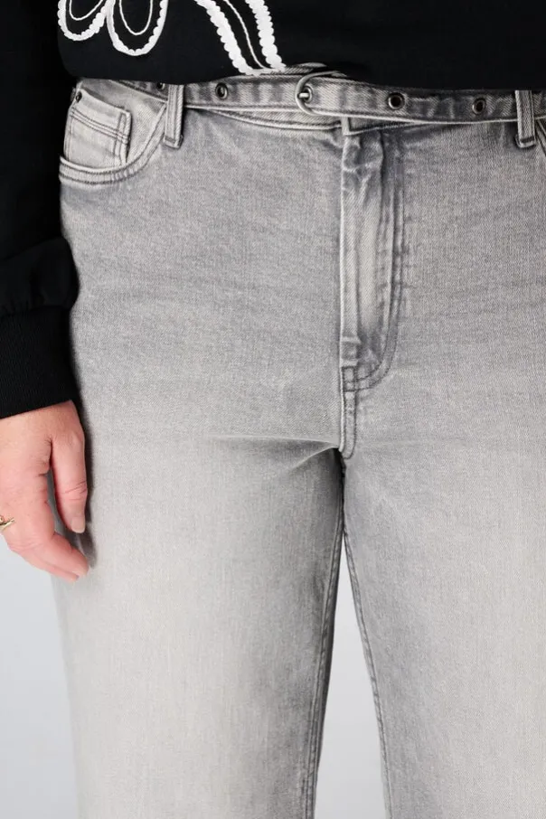 Wide leg jeans met riempje
