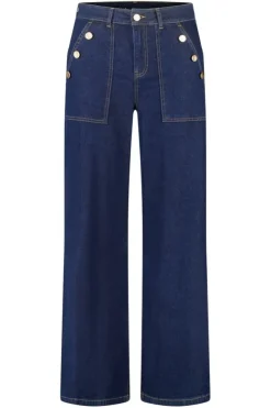 Wide leg jeans met sierknopen