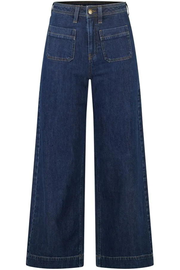 Wide leg jeans met voorzakken