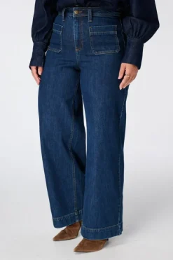 Wide leg jeans met voorzakken
