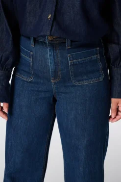 Wide leg jeans met voorzakken