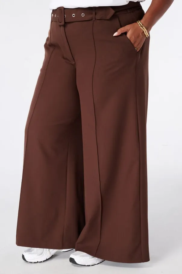 Wide leg pantalon met ceintuur