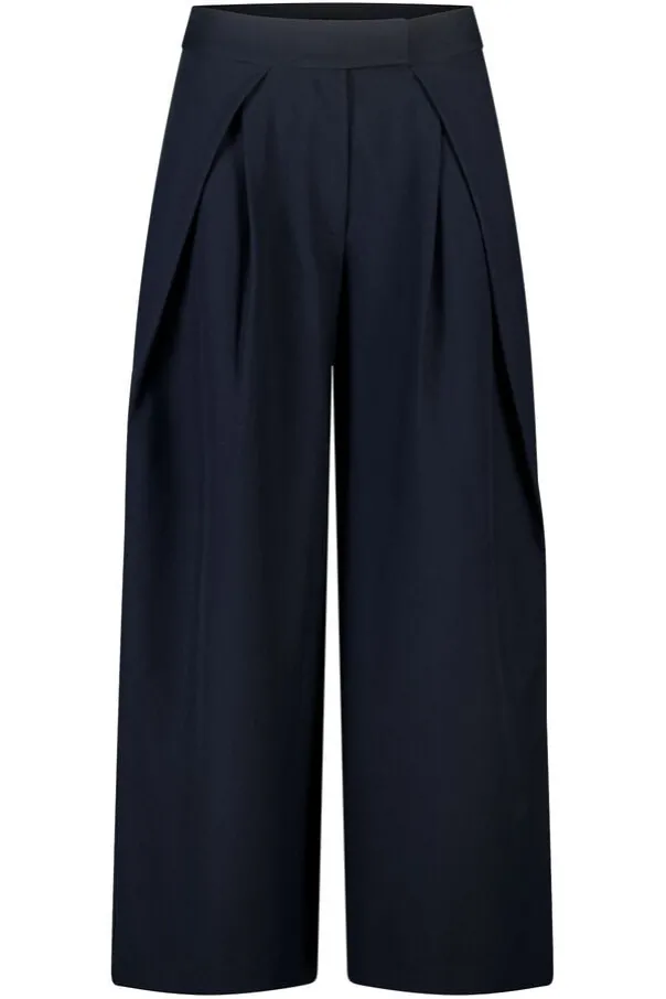 Wide leg pantalon met plooien