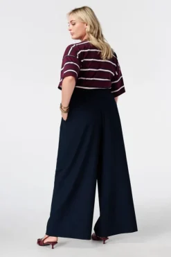Wide leg pantalon met plooien