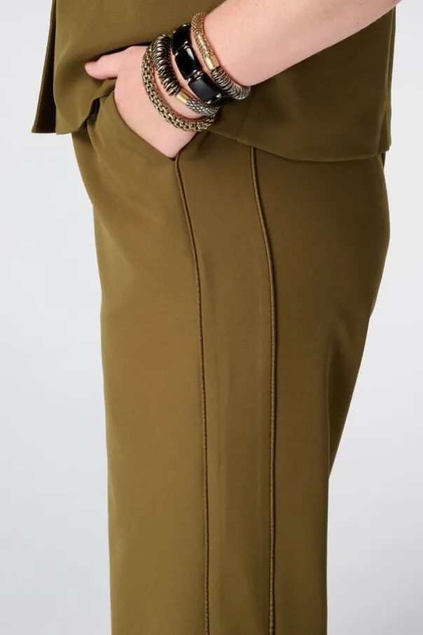 Wide-leg pantalon met zijstreep