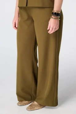 Wide-leg pantalon met zijstreep